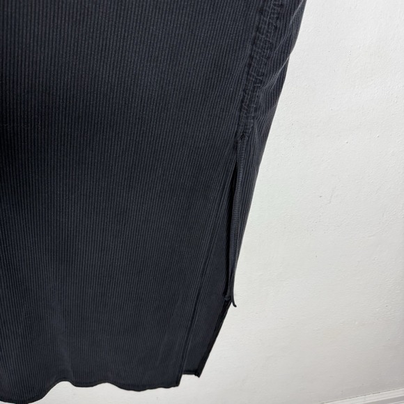 L Space Black Ribbed Side Slit Maxi Dress Cover Up Women's Medium Beach Boho - Picture 4 of 14